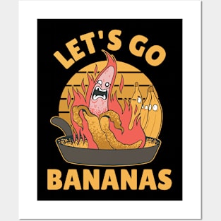 Lets Go Bananas Funny Banana Gift Posters and Art